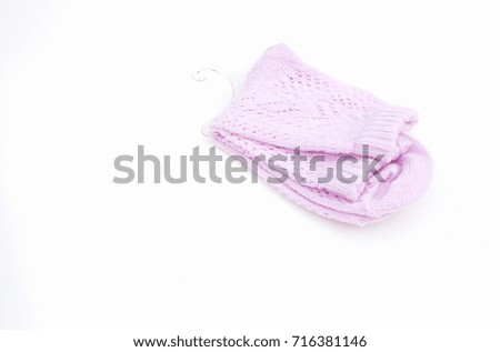 soft purple  of girl  summer socks on white