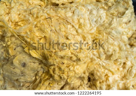 Soft raw threads extracted from the cocoon of the silkworm in processing