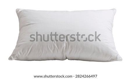 Soft rectangular white bed pillow with textured fabric cover