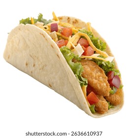 Soft shell taco isolation on transparent background