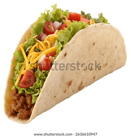 Soft shell taco isolation on transparent background