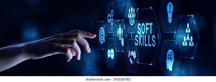 Soft Skill Personal Development Business Concept On Virtual Screen.
