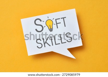 Soft Skills and Creative Thinking Concept with Light Bulb Speech Bubble on Yellow Background