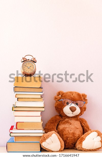 stuffed bear with glasses