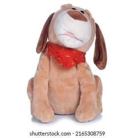 Soft Toy Dog On White Background Isolation