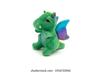 Soft toy dragon isolated on white background. - Shutterstock ID 1956733960
