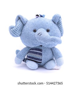 Soft Toy Elephant Isolated On White