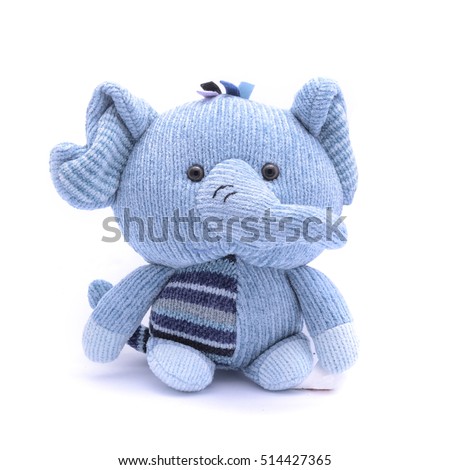 soft toy elephant isolated on white