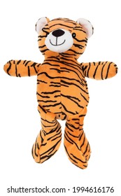 Soft Toy Tiger Isolated On White Background.