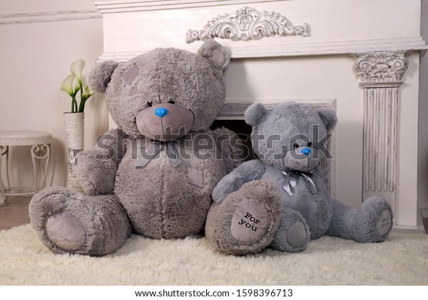 big teddy bear grey