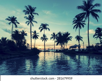 Soft Twilight Of The Amazing Tropical Marine Beach.