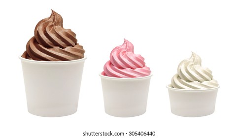 Mockup Strawberry Frozen Yogurt Soft Ice Stock Photo 589416617 ...