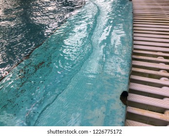 Soft waves that hit the pool edge. While playing the water fun.