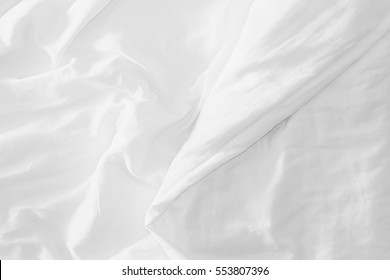 Soft White Wrinkle Bed Sheets For Background