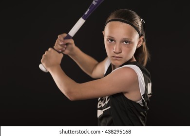 Softball Girl With Bat