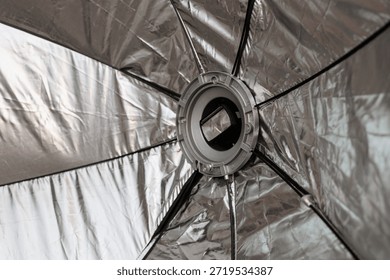 Softbox speedlight mount and reflective interior for studio lighting