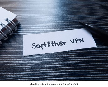 SoftEther VPN writting on table background. 