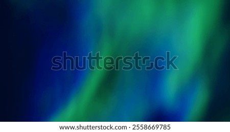 Softly blur. Aurora light. Defocused leak multicolor green blue rays holographic gradient flickers beam lens flare on abstract dark art.