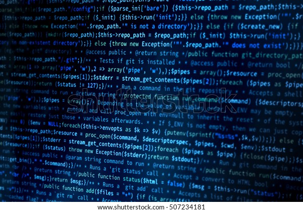 Software Hintergrund Website Codes Auf Computerbildschirm Softwareentwicklung Programmierer Entwicklerbildschirm Maschineller Stockfoto Jetzt Bearbeiten