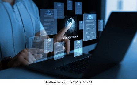 Software for biometric security personal data. Confidentiality documents and employee compliance rules.Documents law regulation and compliance rules.Documents confidentiality,cyber protection.