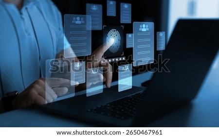 Software for biometric security personal data. Confidentiality documents and employee compliance rules.Documents law regulation and compliance rules.Documents confidentiality,cyber protection.