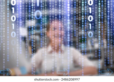 Software, coding concept and woman programmer
