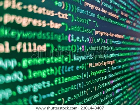  Software concept. Website development. Hacker breaching net security. HTML markup language closeup. Software technology background  