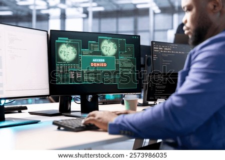 Similar – Image, Stock Photo Access denied Worker