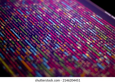 The software developer does the coding. Abstract code screen for use as a background. The programmer does web coding. Selective focus