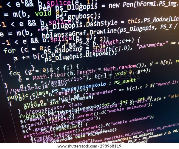 Software Developer Programming Code On Computer Stock Photo Edit Now