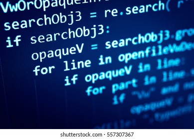Software development life cycle with Laptop, monitor and PC. Working Time in Web Design Business Concept. Code text written and created entirely by myself. Abstract software developer programming code