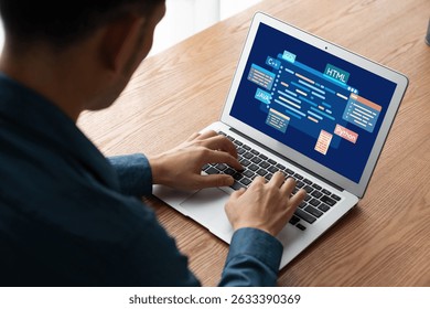 Desenvolvimento de software ou trabalho de programação com tela de codificação de várias linguagens de programação como HTML, Python, Java e C brisk para o desenvolvimento de novas aplicações
