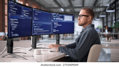 Software Engineer Concentrating On Programming And Debugging At Workstation - Powered by Shutterstock - Get 15% off with code: PIKWIZARD15