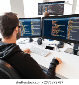Software Engineer Work Debugging Code On AI-generated image 2373872715 ...