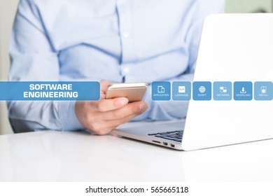 Software Engineering Concept with Icon Set