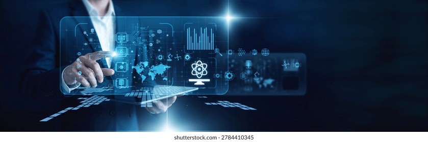 Software engineering pro. Expert hand touch code computer science working on tablet, developing algorithms and logic. Solving complex technical problems with computer science knowledge.