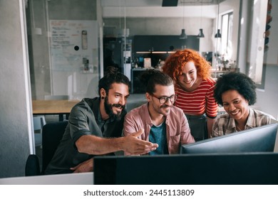 Software engineers working on project and programming in company. Startup business teamwork concept
