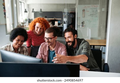 Software engineers working on project and programming in company. Startup business concept
