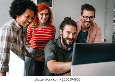 Software engineers working on project and programming in company. Startup business teamwork concept