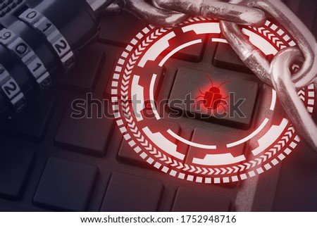 Software security concept. Errors in the program. Bugs in the program. The presence of a backdoor, rootkit.