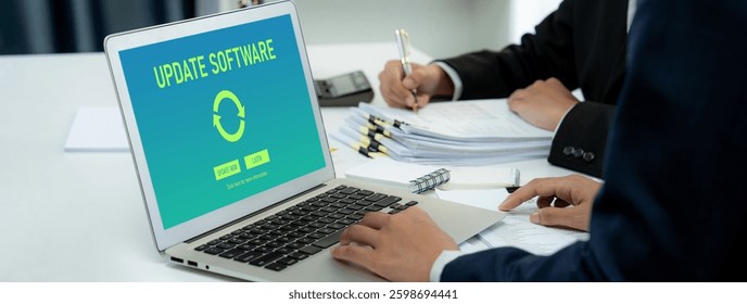 Software update on computer for brisk version of device software upgrade