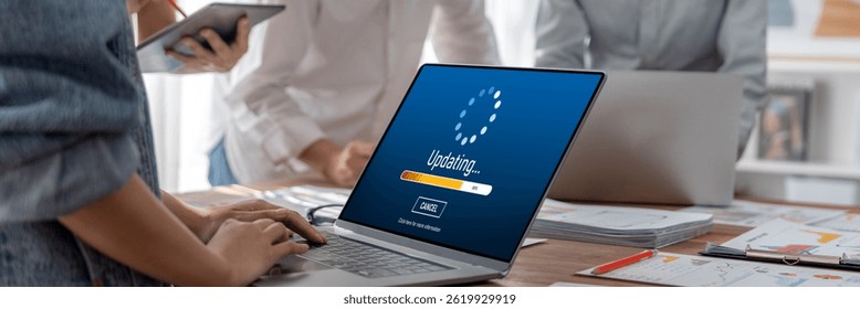 Software update on computer for brisk version of device software upgrade