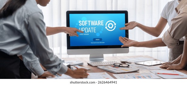 Software update on computer for brisk version of device software upgrade