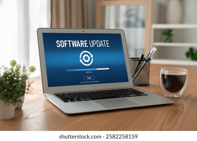 Software update on computer for modish version of device software upgrade - Powered by Shutterstock - Get 15% off with code: PIKWIZARD15