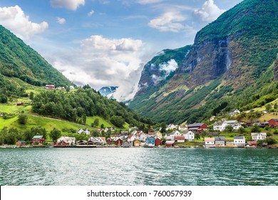 Sognefjord In Norway. Country Landscape In A Summer Day