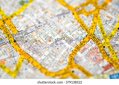 Soho. London, UK Map.