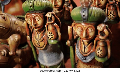 Soil Artifacts stall on the street and Many clay idols on a street stall - Shutterstock ID 2277946325