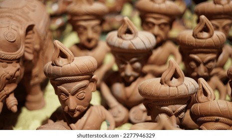 Soil Artifacts stall on the street and Many clay idols on a street stall - Shutterstock ID 2277946329
