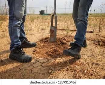 Soil Boring And Soil Sampling By Soil Drill. The Concept Of Soil Quality And Environmental Research