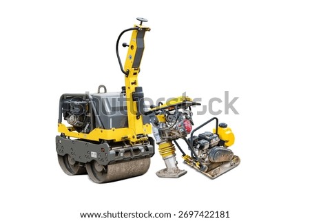 Soil compaction equipment for construction work. Roller, hand rammer, and vibratory plate. Construction equipment rental.